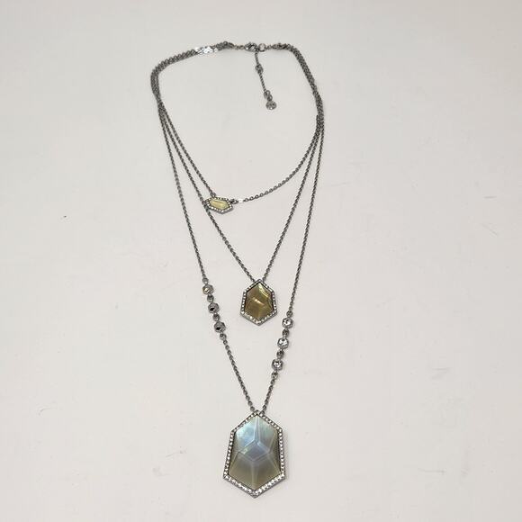 Chloe Isabel Multi Chain 3 in 1 Necklace Convertible Rhinestone Silver Tone - Picture 3 of 8